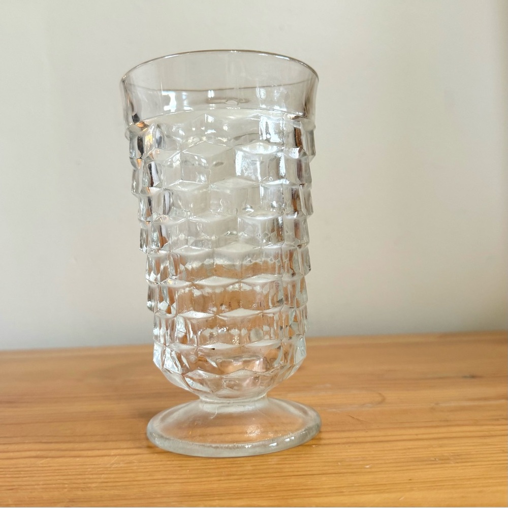 Vintage Indiana Glass Whitehall Cubist Glassware Drinkware Cup Iced Tea Tumbler